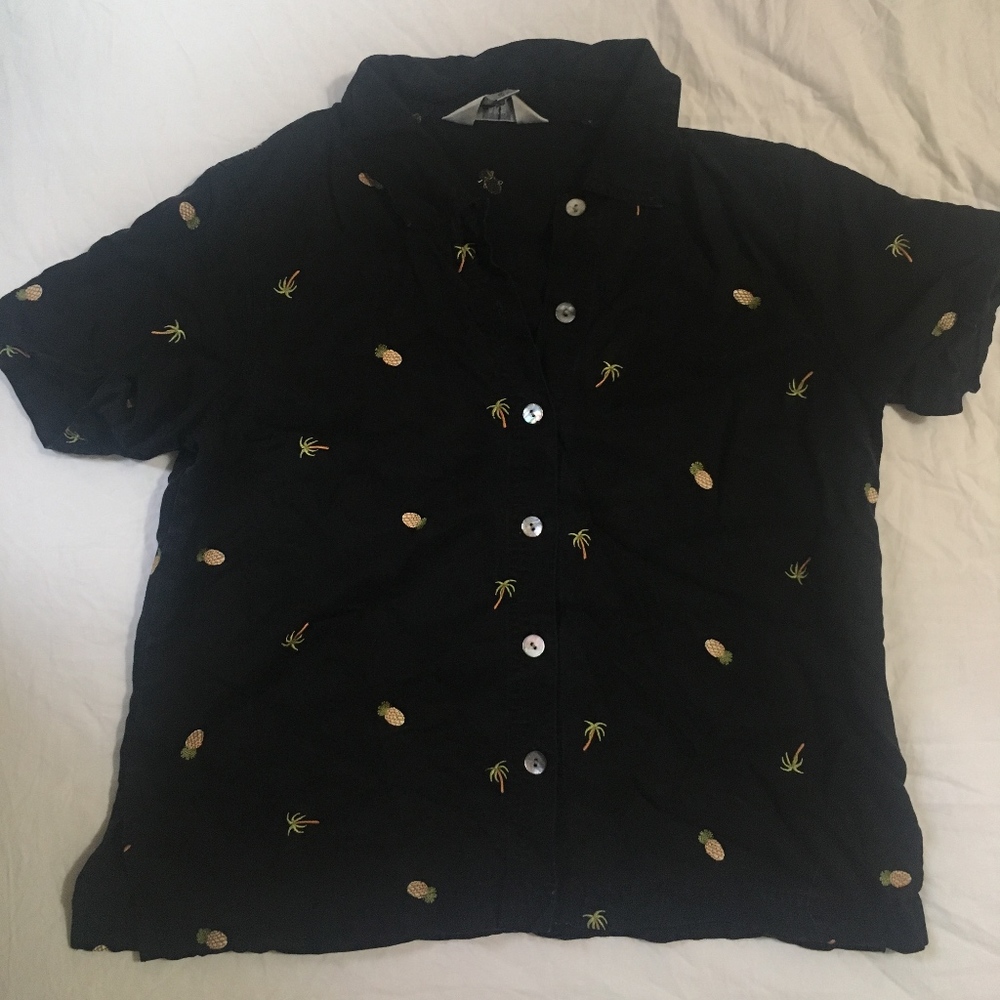 Pineapple Palm Tree Button Up